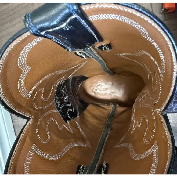 Mens Custom Made Red Brown Caiman Crocodile Western Boots 9.5 E - Picture 8 of 14